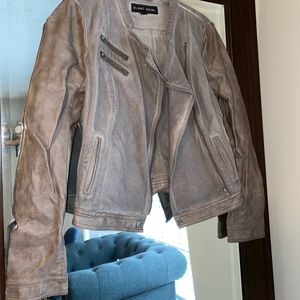 Blanc Noir Pleather/Canvas Jacket